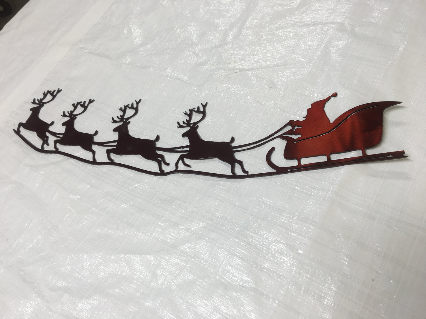 Santa Sleigh and Reindeer 6" tall 24" wide - Dragonslayer Industries LLC