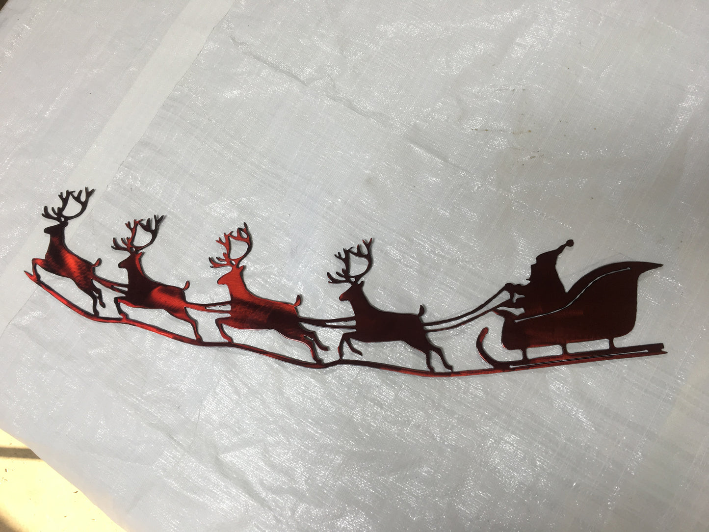 Santa Sleigh and Reindeer 6" tall 24" wide - Dragonslayer Industries LLC