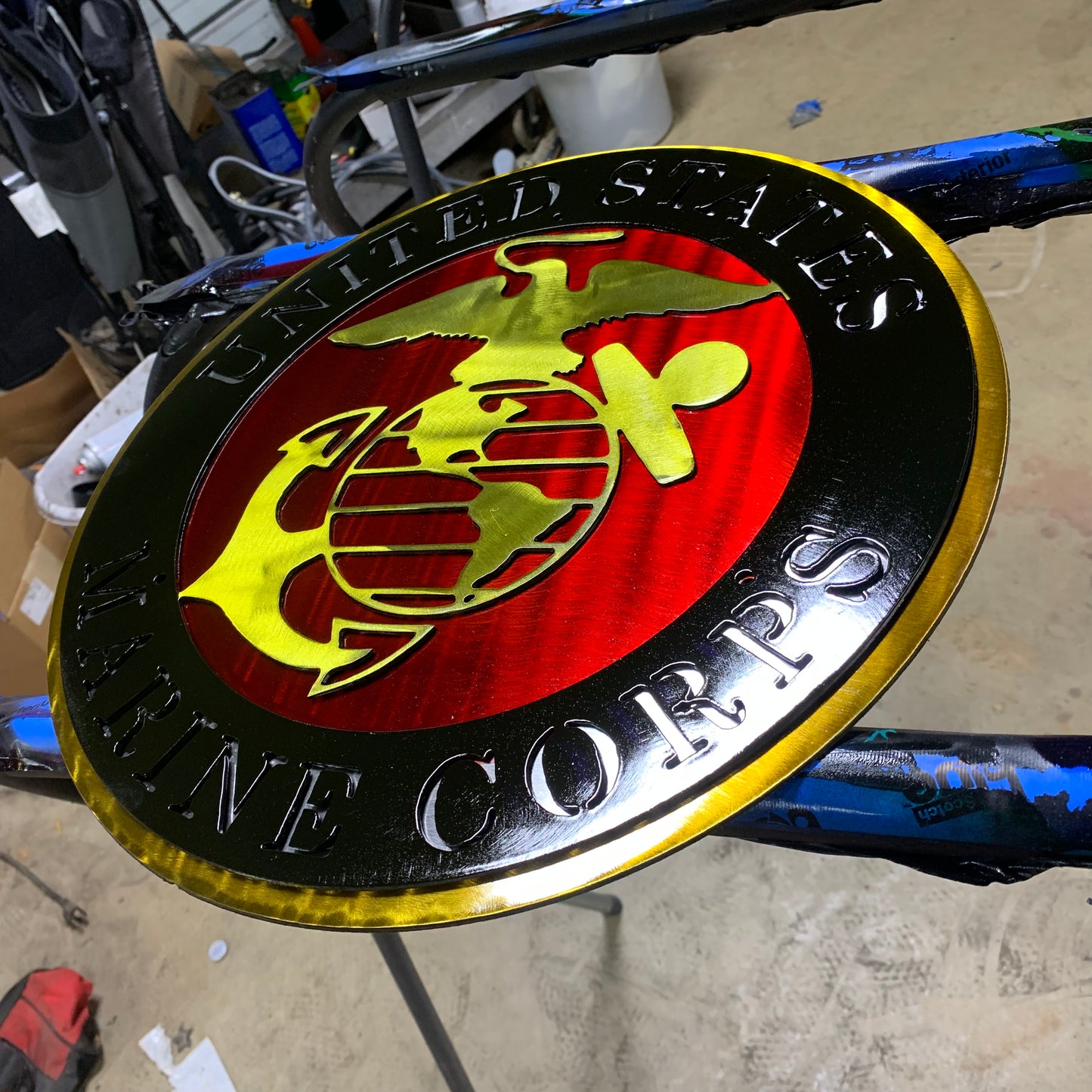 Round U.S. Marine Metal Sign" - Dragonslayer Industries LLC