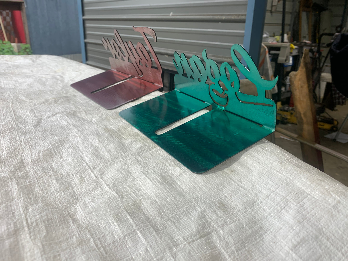 Custom Metal Stocking Holders for a mantel