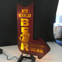 ICE COLD BEER LED lighted metal sign - Dragonslayer Industries LLC