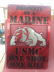 USMC Marine Corps Metal Sign