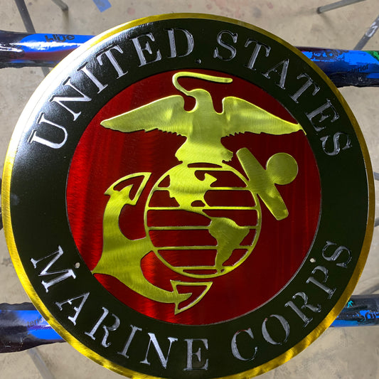 Round U.S. Marine Metal Art - Dragonslayer Industries LLC
