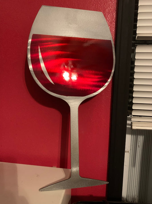 Large Wine Glass Metal Art - Dragonslayer Industries LLC