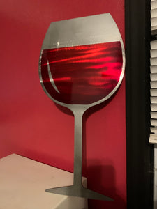 Large Wine Glass Metal Sign - Dragonslayer Industries LLC